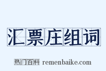 汇票庄组词是什么意思的图片